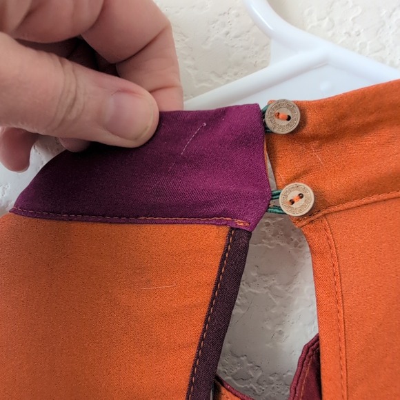 Farm Rio for Anthropologie Abstract Geometric High Neck Maxi Dress XS Multicolor - Picture 9 of 13